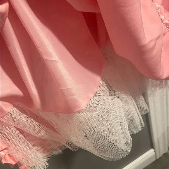 Pink Ruffled satin Dress - Picture 6 of 9